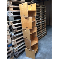 Vintage design kubusstoeltje van Van Dijk Toys